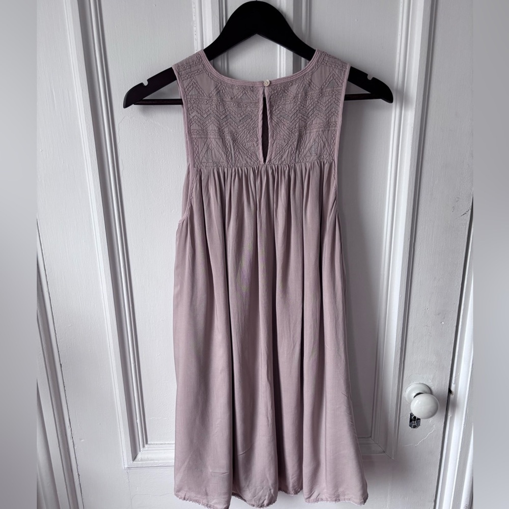 Aritzia Wilfred Allier Embroidered Swing Dress Blush Beige Modal&Silk XXS - Picture 6 of 15